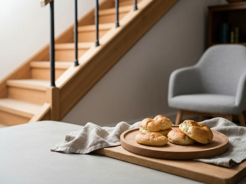 Escalier droit en bois clair avec fauteuil monte-escalier gris moderne dans intérieur français lumineux